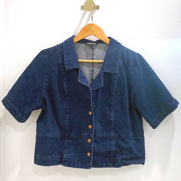 Ilana Kohn | Indigo Denim Cropped Jacket/Top π β Size L - Picture 1 of 12